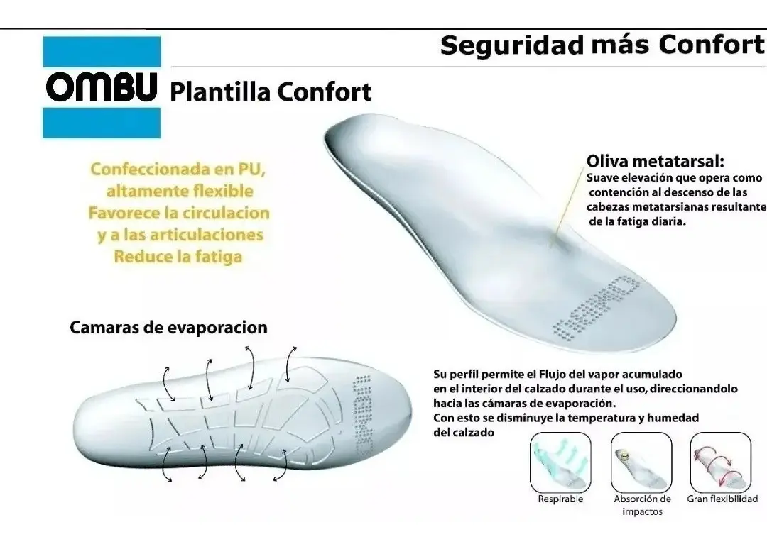 BOTIN DE SEGURIDAD OMBU MOD. OZONO PUNTERA DE ACERO Color MARRON. Talles 36 AL 47 - Image 7